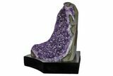 Tall, Purple Amethyst Cluster With Wood Base - Uruguay #171746-1